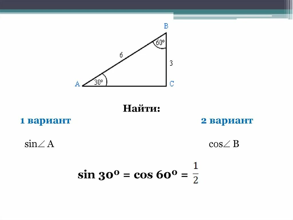 Самостоятельная работа по теме синус