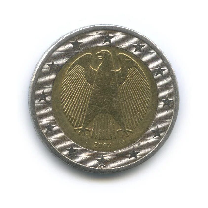 Монета 2 евро 2002. 2 Евро Германия 2002 a. 1 Евро с орлом 2002. 1 евро в рф