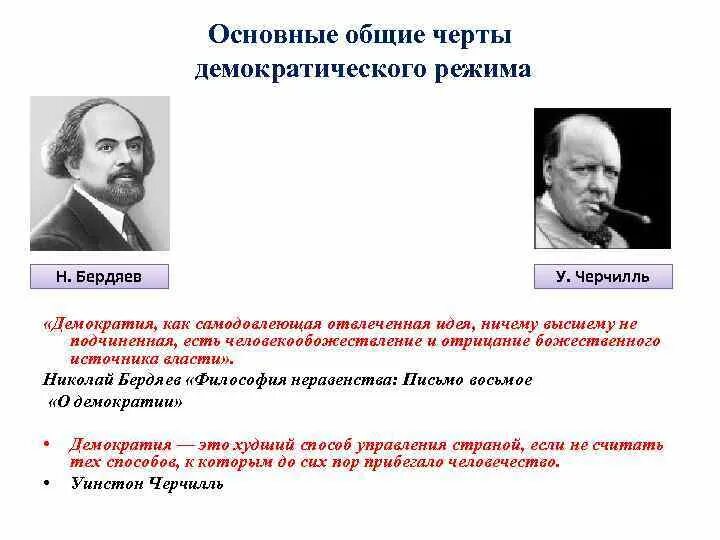 Демократия это в философии. Концепция демократа в философии. Бердяев философия неравенства. Основные черты демократии.