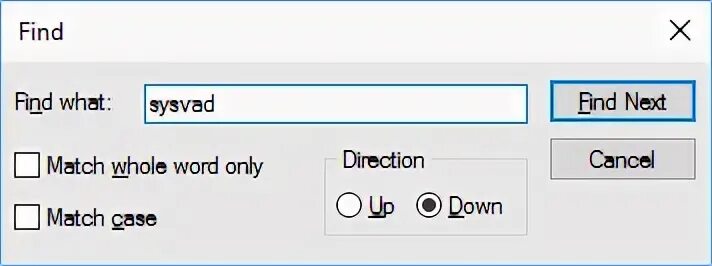 Dialog find