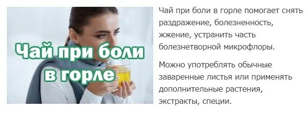 Чай при боли в горле помогает снять раздражение, болезненность, жжение, устранит