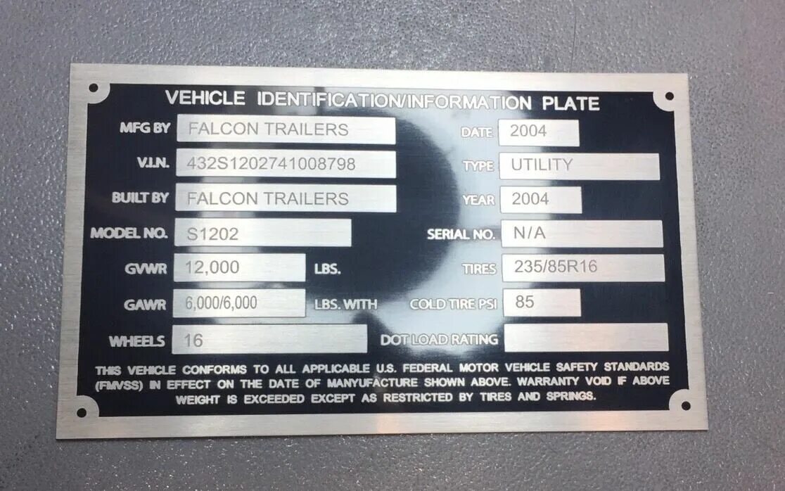 Identification Plate. ID прицепов. Гидромолот i.d. Plate. ID Plate. Vin id