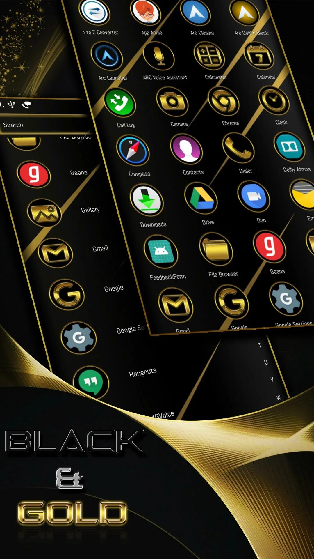 Arc download. Черно золотой лаунчер. Gold icon Pack для андроид. Крутые темы для Launcher go. Темы для go Launcher с часами.