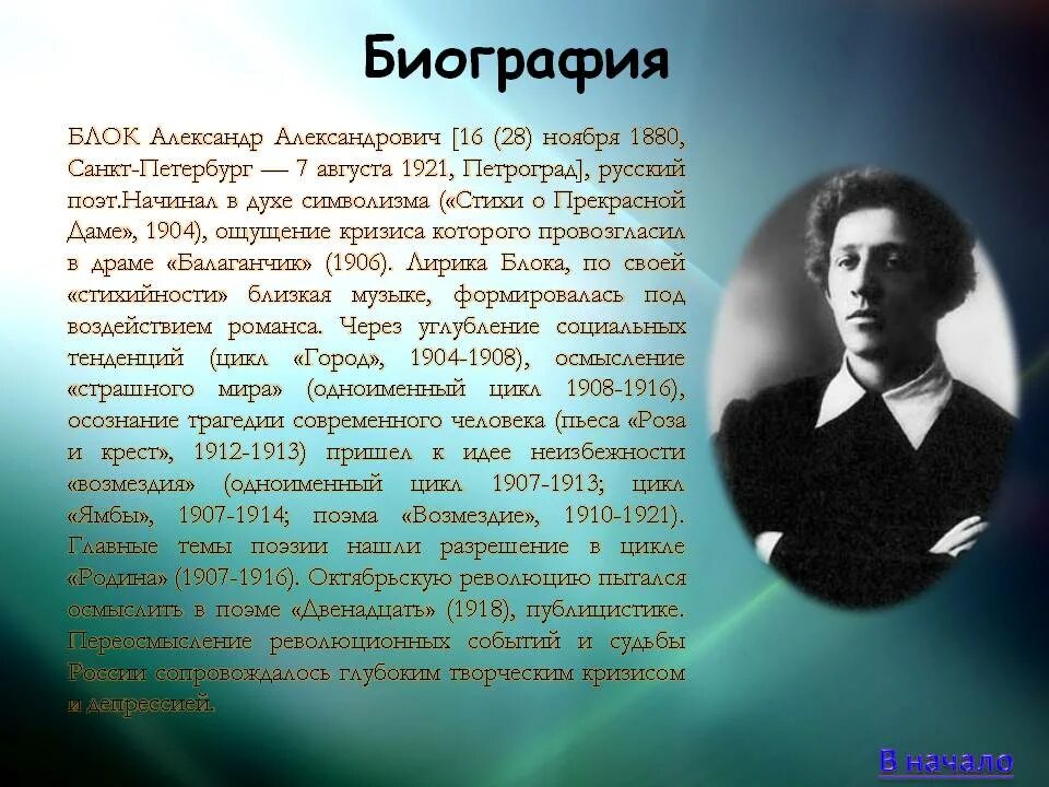 Сообщение жизненный и творческий путь. Краткое сообщение о блоке.