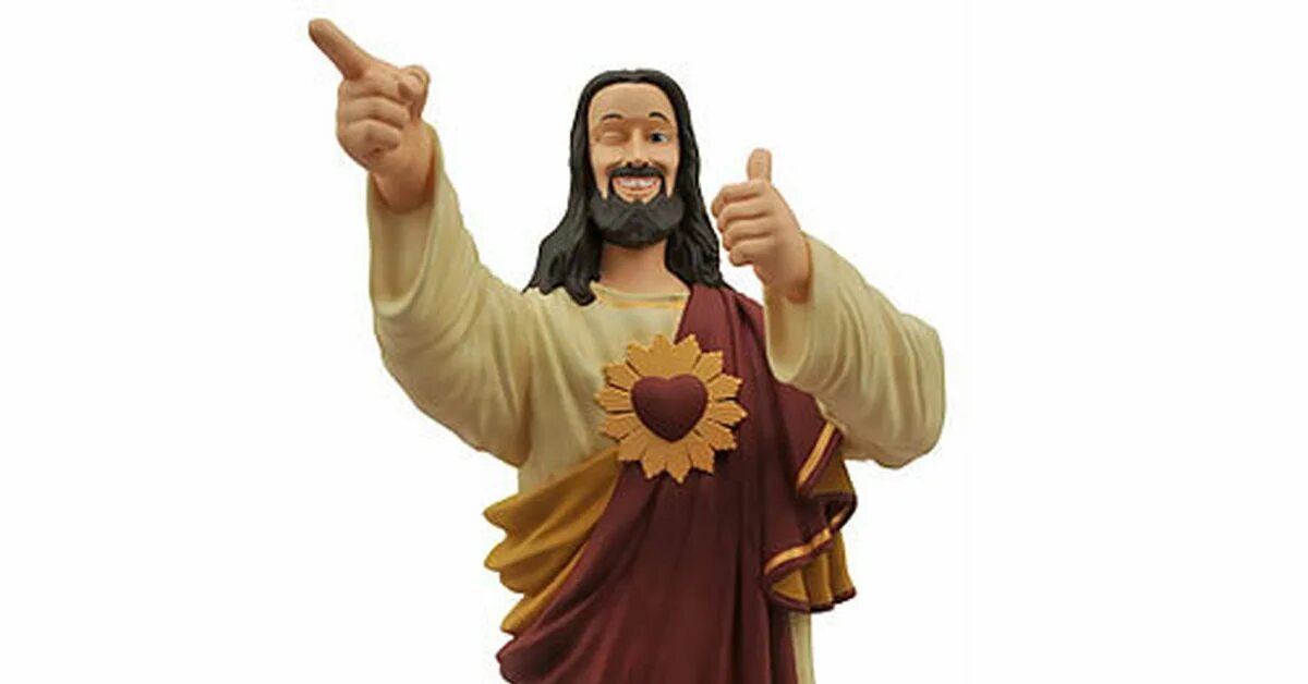 Бог красавчик. Иисус Христос Догма. Иисус buddy Christ. Дружище Христос Догма.