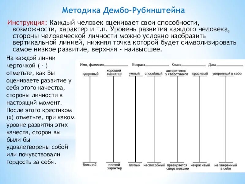 Методика исследования самооценки Дембо-Рубинштейн. Шкала т. в. Дембо–с. Я. Рубинштейн. Методика шкалы Дембо-Рубинштейн. Методика Дембо Рубинштейн прихожан. Методика самооценки школьника