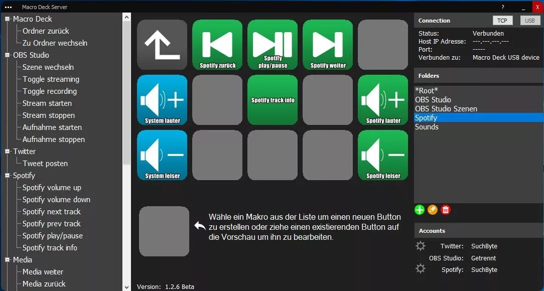 Macro deck. Toggle folders. spotify port. macro deck не работают комбинации кнопок.