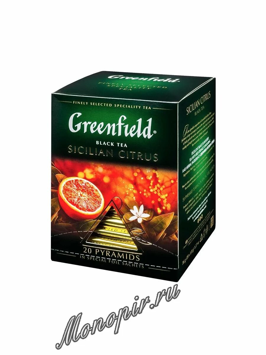 Greenfield natural. Чай Гринфилд Сицилиан цитрус черный 20 пирамидок. Чай черный Greenfield Sicilian Citrus в пирамидках. Чай Гринфилд пирамидки с апельсином. Гринфилд пирамидки 20 пирамидок Сицилиан цитрус.