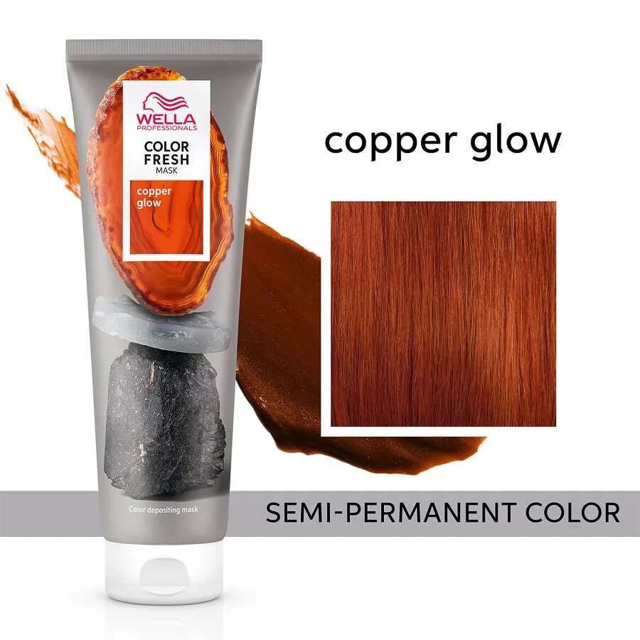 Оттеночная велла. Wella professionals Color Fresh Mask Copper - оттеночная маска медное сияние 150 мл. Оттеночная маска Wella Color Fresh. Color Fresh маска оттеночная медное сияние. Маска оттеночная Wella professionals Color Fresh Copper Glow.