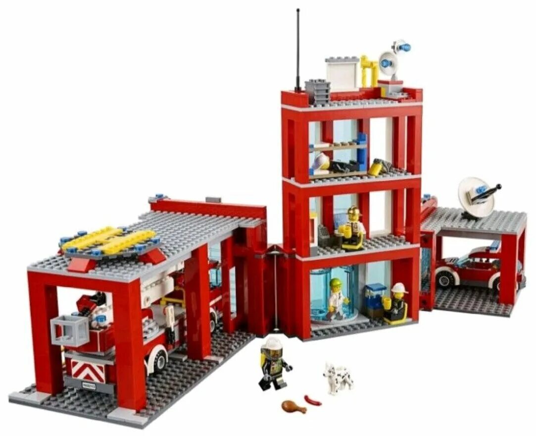 Сити пожарная. LEGO City пожарная станция 60110. LEGO City Fire Station 60110. Конструктор LEGO City 60110 пожарная часть. LEGO City Fire пожарная часть (60110).