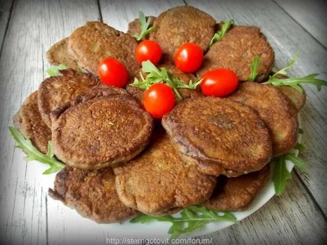 печеночные оладьи.