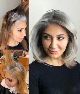 окрашивание волос корни седые