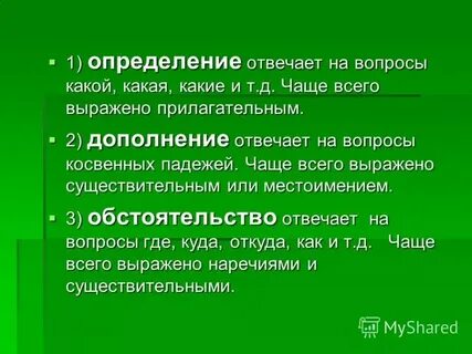 Вопросы про определение