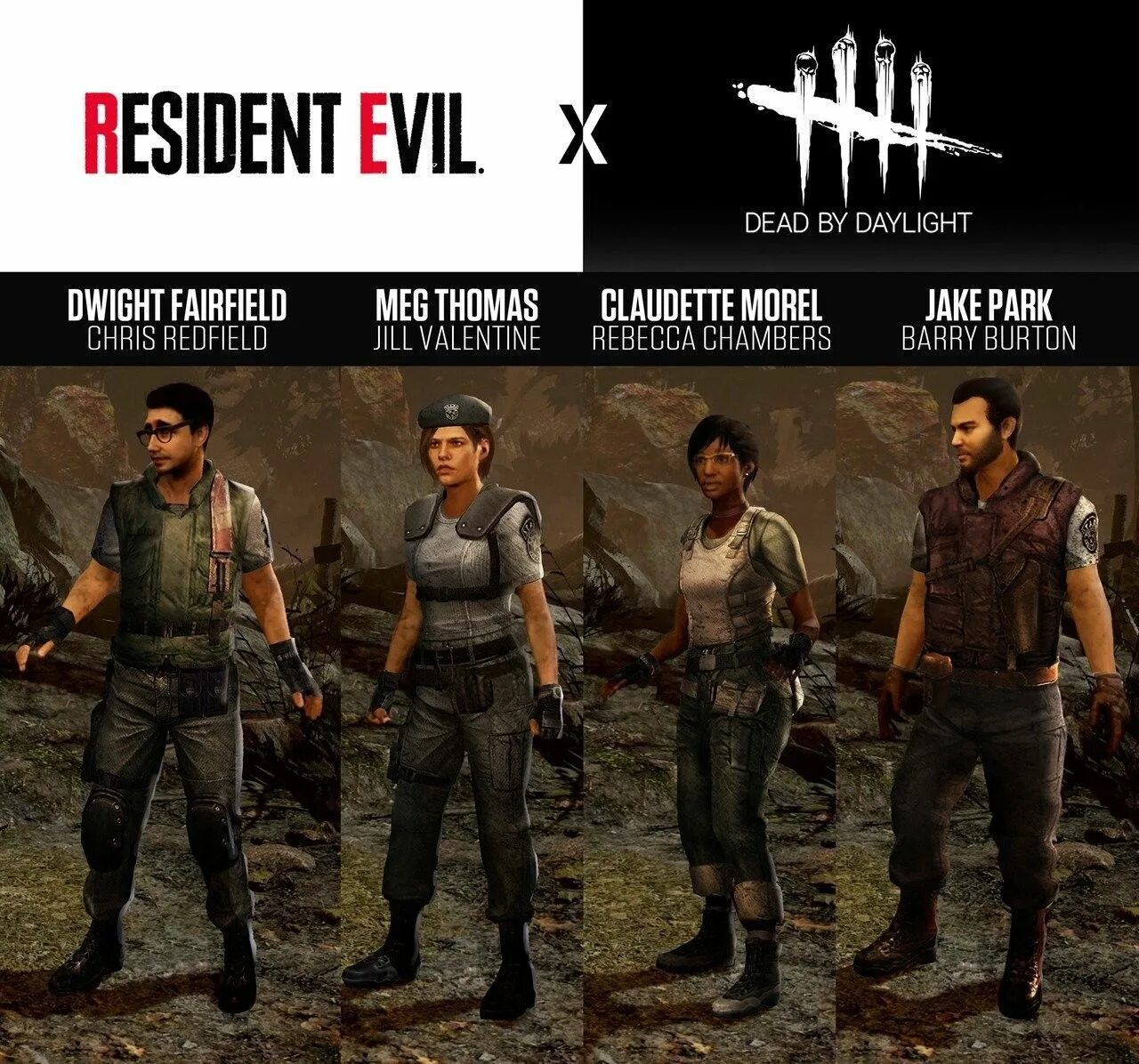 He dead перевод. Dead by Daylight Chris Redfield. Крис Редфилд дбд. Джилл Валентайн Dead by Daylight. Ребекка Чемберс Dead by Daylight.