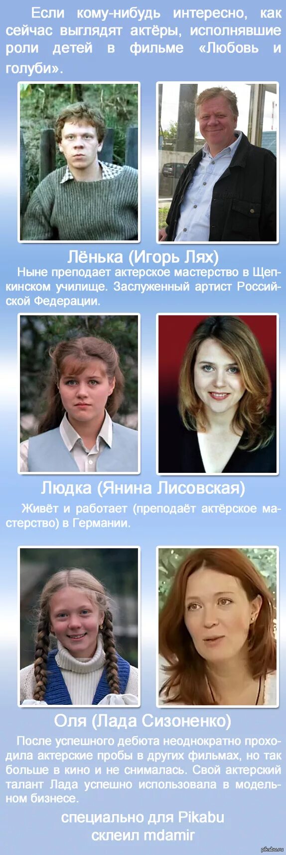 Фамилию актера любовь и голуби. Фамилию актера любовь и голуби