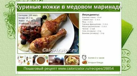 Калории жареные голени