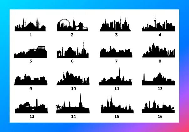Силуэты городов России. Угадай город. Угадай город россии