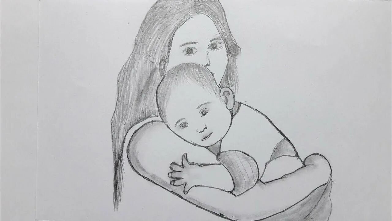 Рисунок для мамы. Рисунок на день матери карандашом. Рисование мама. Мама с ребенком рисунок.