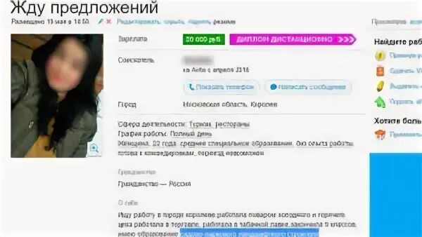 Авито поиск резюме