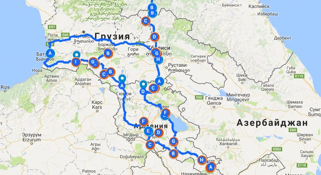 Граница азербайджана на машине. Карта автомобильных дорог Армения Грузия. Маршрут по Армении. Маршруты по Грузии на карте. Карта автодорог Грузии.