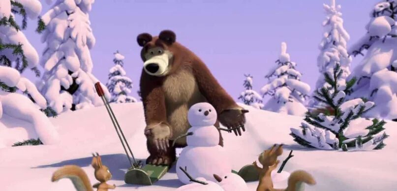 Маша и медведь зима. Маша и медведь снег новый год. Маша и медведь Снеговик. Медведь новый год из мультика Маша и медведь. Снег приходит маша и медведь