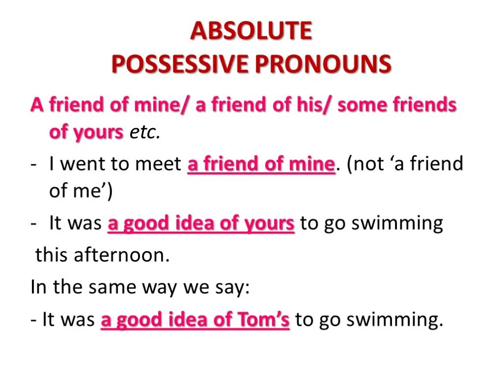 Absolute possessive pronouns. Possessive pronouns примеры. Possessive pronouns предложения. Possessive pronouns absolute form. Absolute pronouns