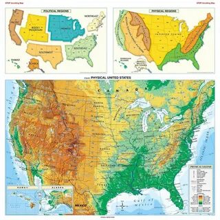 Карта сша физическая крупная