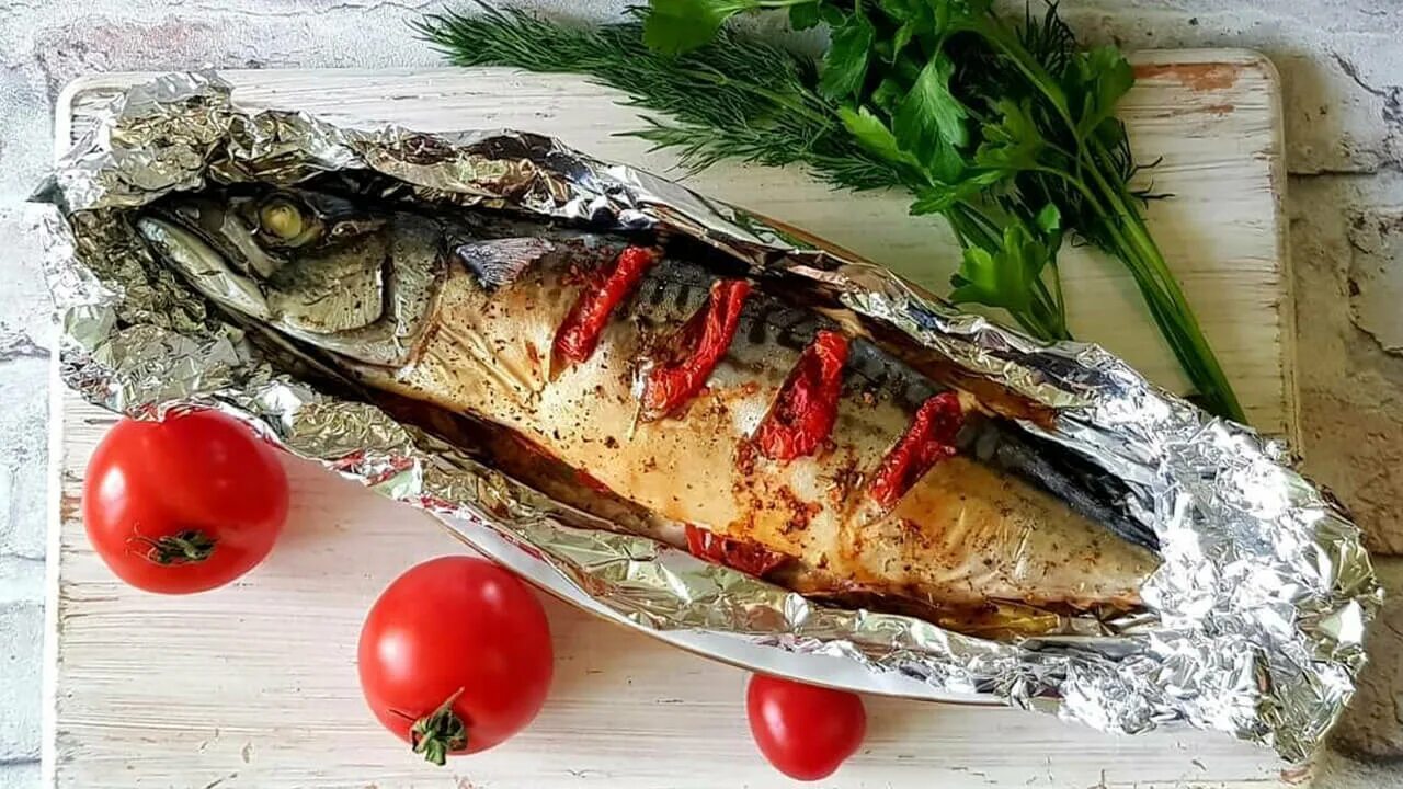 Скумбрия запеченная в духовке пошаговый