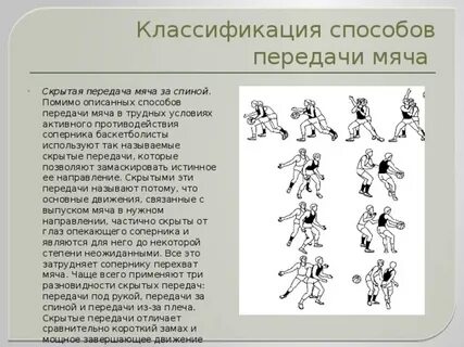 Способы передачи мяча