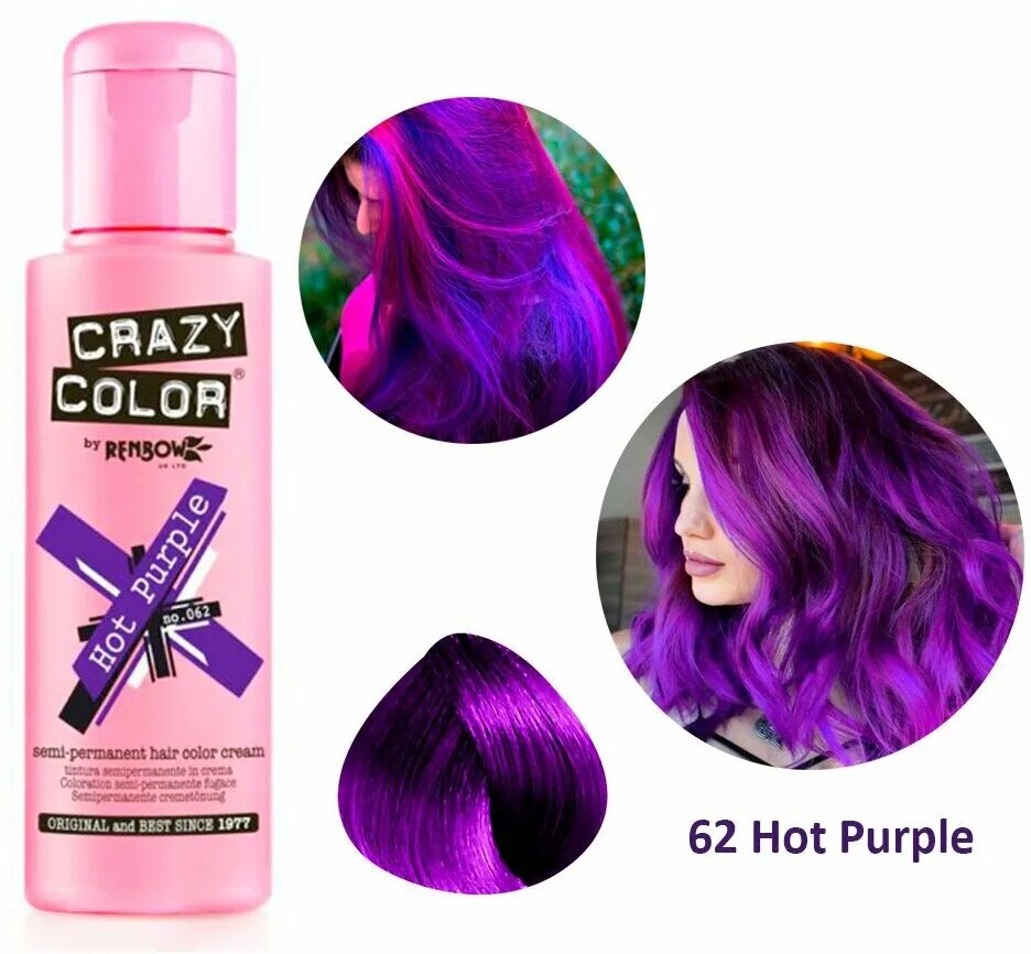 Купить цветную краску. Оттеночный шампунь Crazy Color. Краска для волос Crazy Color hot Purple (пикантный пурпур). Краска Crazy Color палитра. Crazy Color аммиачная краска для волос магический красный.