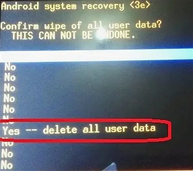 Confirm wipe of all data