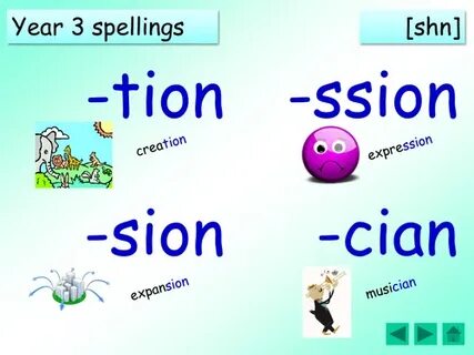 Слова с суффиксом tion