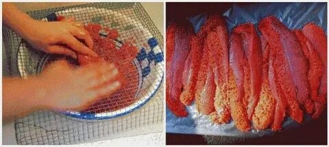 Как посолить икру форели от пленки