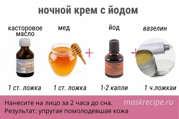 Нанося на кожу йод возникает местное раздражение. Крем с йодом. крем с йодом от морщин. маска для лица с йодом от морщин. крем от морщин с йодом и касторовым маслом.