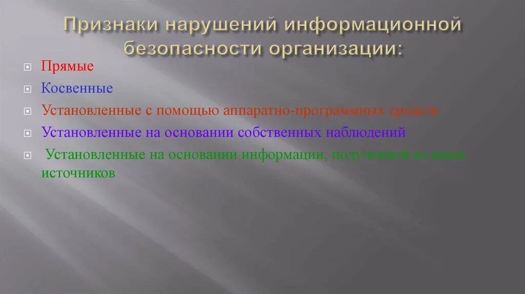 На основании информации установлено. Нарушение информационной безопасности организации. Нарушитель информационной безопасности. Признаки информационных заболеваний. Признаки информационной безопасности.