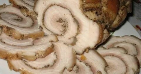 Рулет свиной с курицей