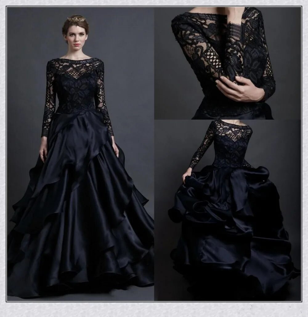 свадебное платье 2020 готика. платье 19 века черное роскошное. черное свадебное платье. вера вонг 2023. черное пышное платье.