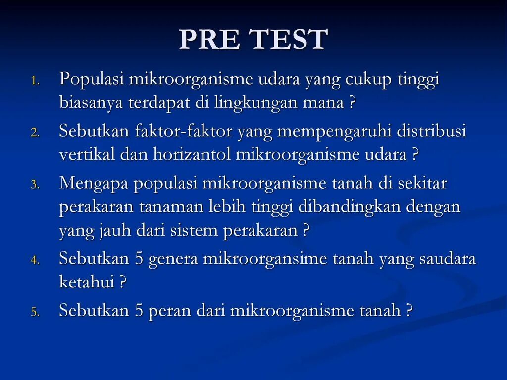 Pre Test.