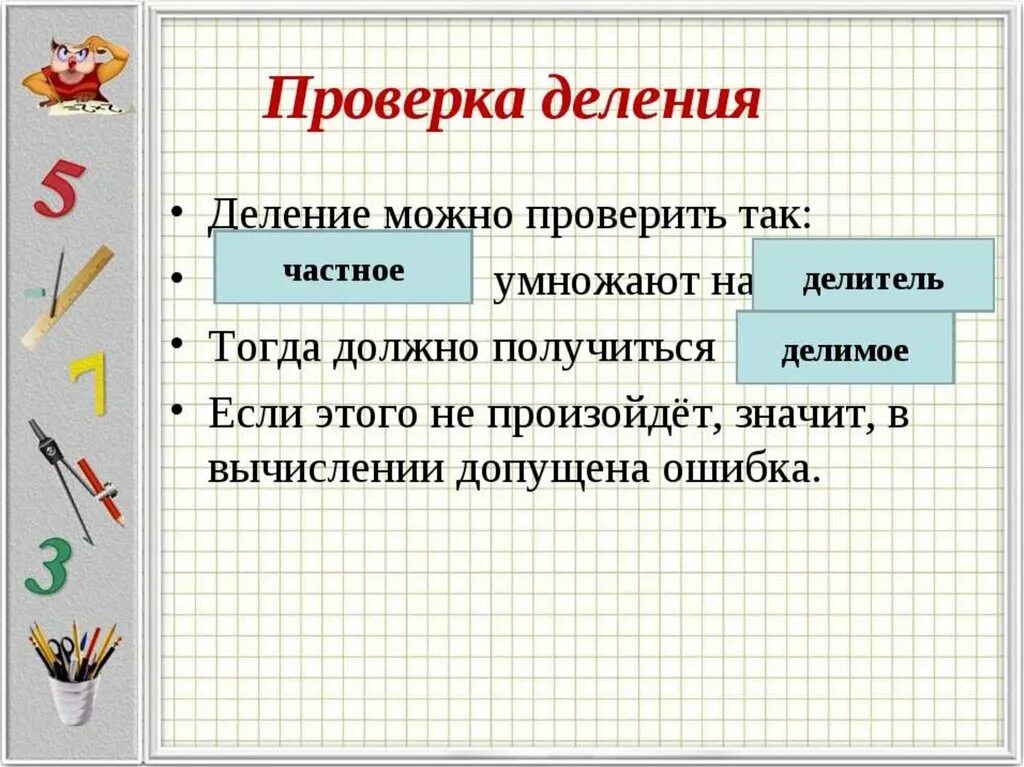 Урок математика 3 класс проверка деления