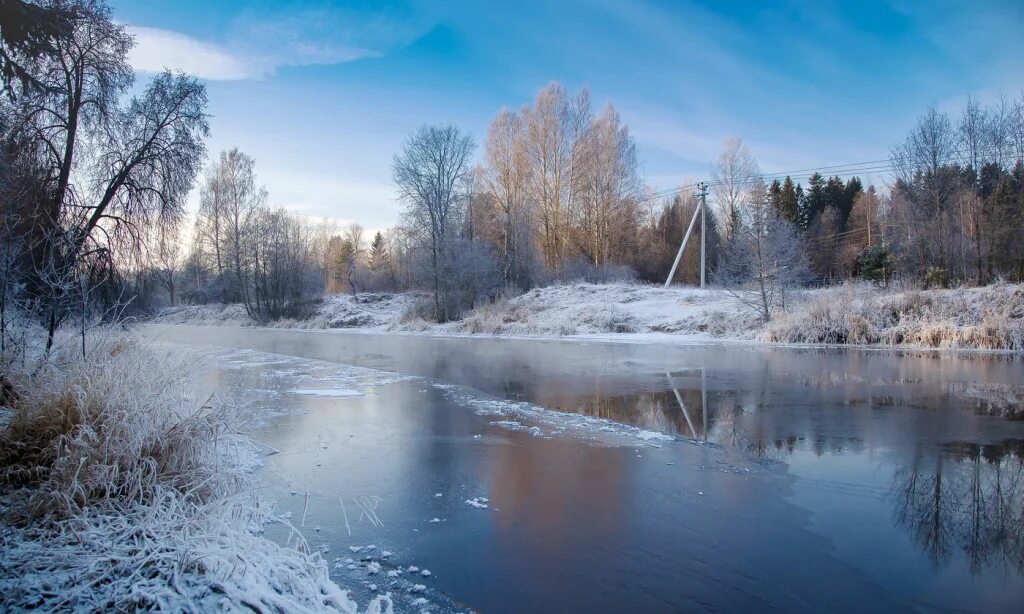 Winter Island. Leningrad region. Winter view about Toksovo.