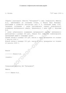 Возмещение убытков причиненных расторжением договора