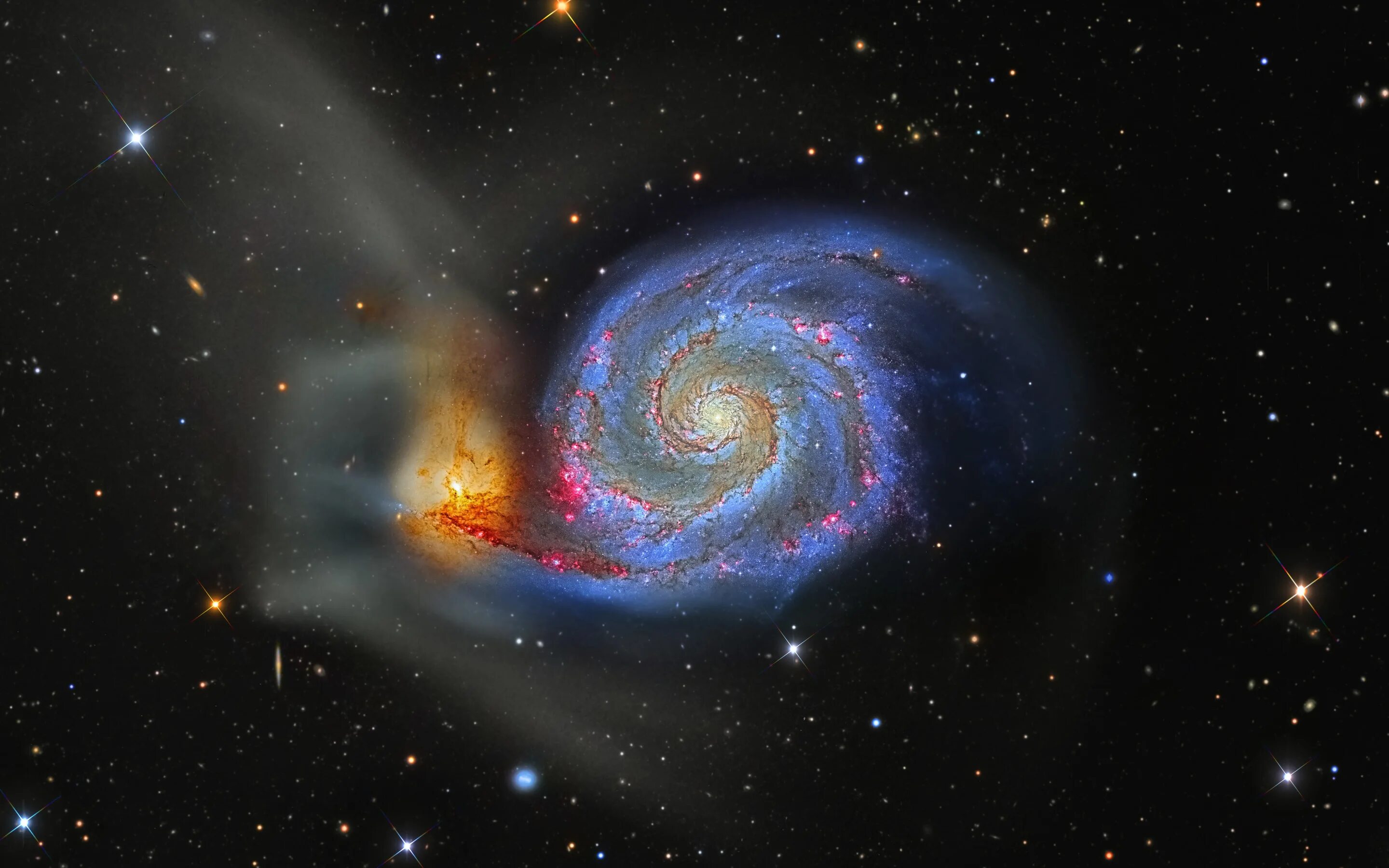 Галактика водоворот м51. Галактика водоворот в созвездии гончих псов. М51 водоворот. Галактика «водоворот» (m 51 или NGC 5194). Гигантская звездная система