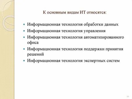 Тест виды информационных технологий