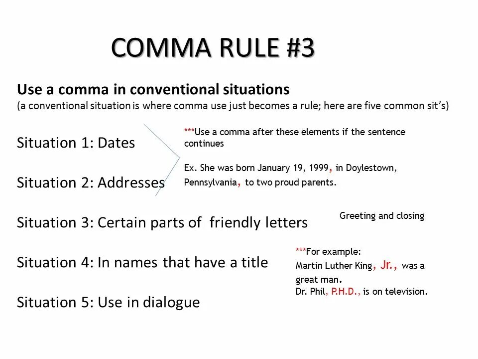 Comma use. Comma rules. comma in english sentences. commas in english rules. where to use a comma.