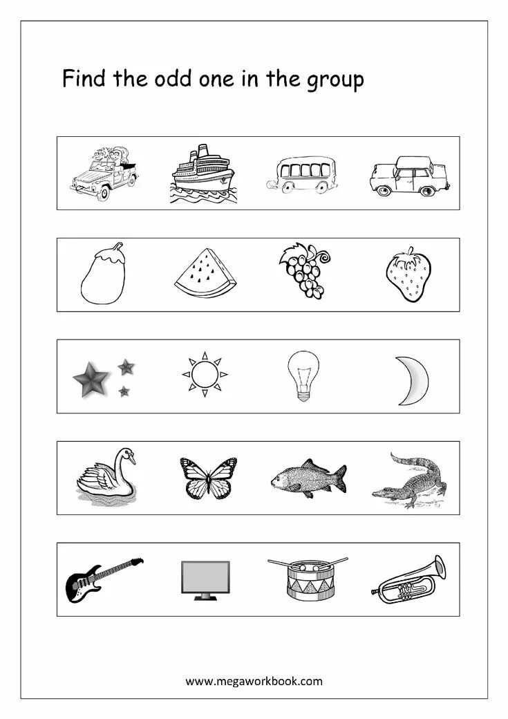 Add one out. Odd one out worksheets. odd one out. find the odd one worksheet for kids. circle the odd one out задания.