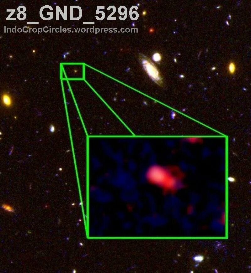 Далекие звезды от земли. Галактика z8_GND_5296. Z8 GND 5296. Самая далекая звезда. Самая Дальняя звезда.