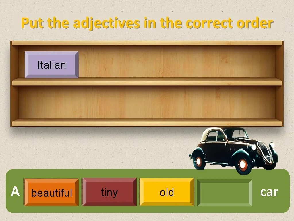 The adjective is games. Order of adjectives. Correct order of adjectives. Игра adjective. Order of adjectives in English.