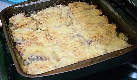 Мясо на протвине с сыром