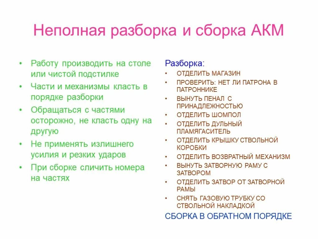 Сборка автомата калашникова 74. Порядок неполной разборки и сборки АК-74. Неполная сборка и разборка АК-74. Порядок неполной разборки АК 74. Последовательность разбора АК 74.