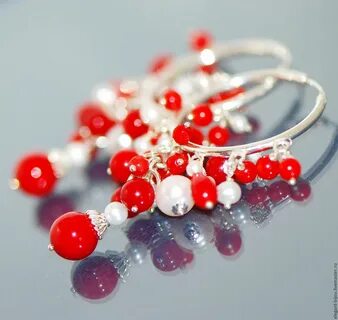 Коралловые серьги